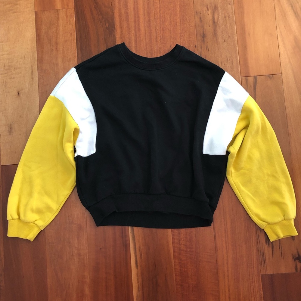Chunky color block crew neck sweater